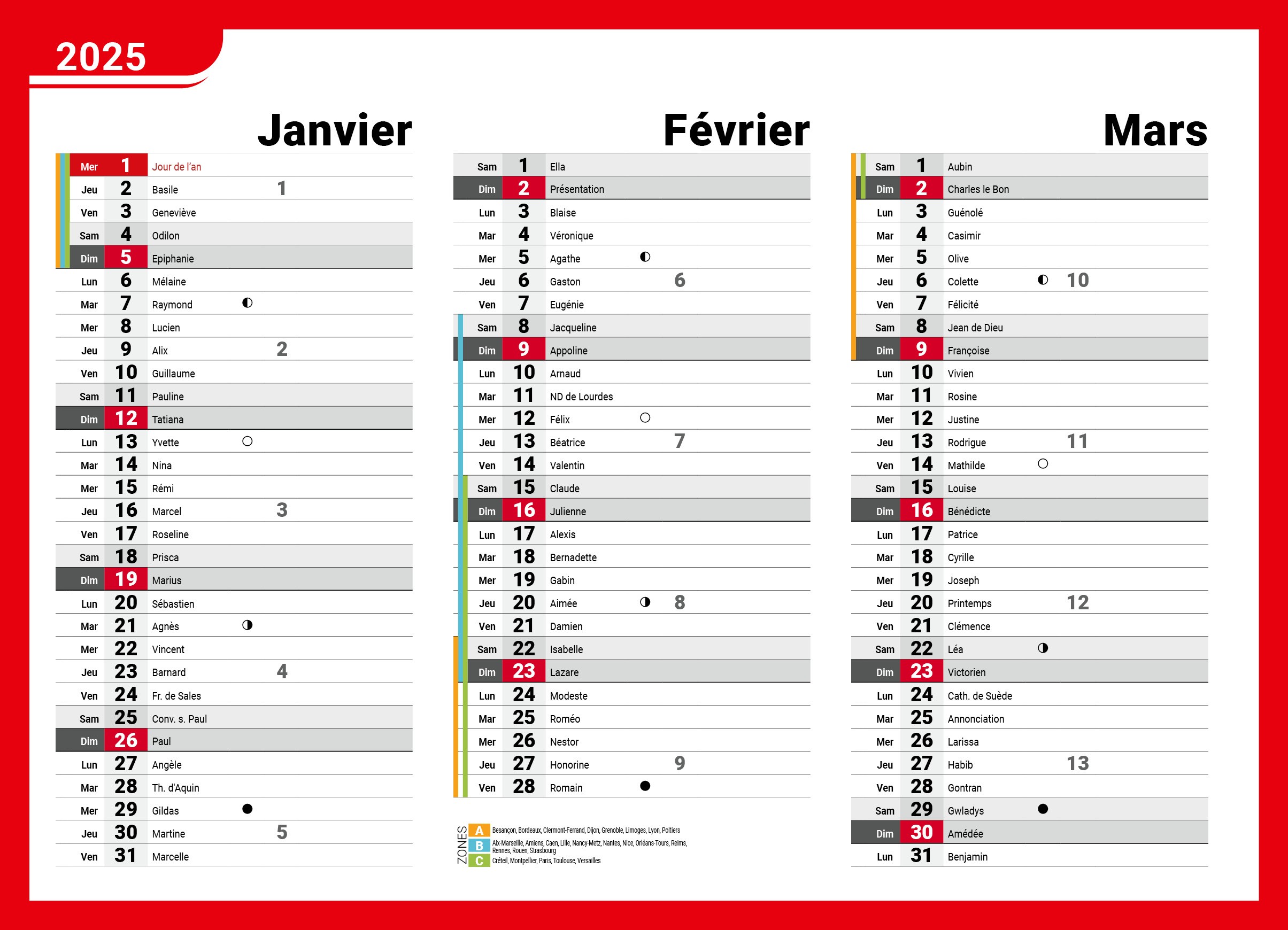 Calendrier en ligne 12 pages modèle 3