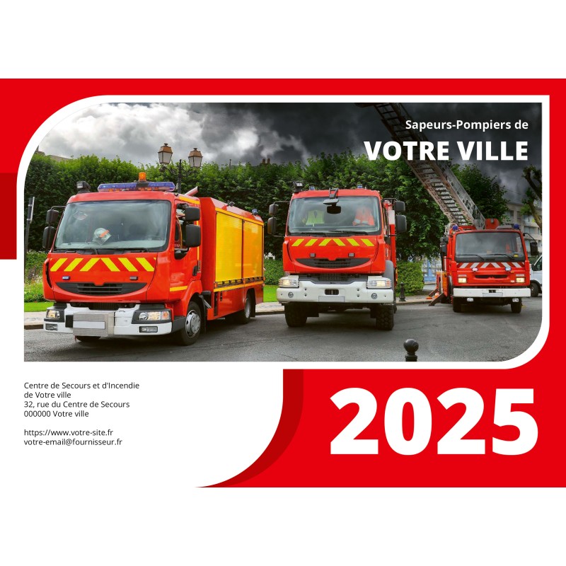 Calendrier Pompier 2025 Personnalisé Héros du Feu NPC Calendrier